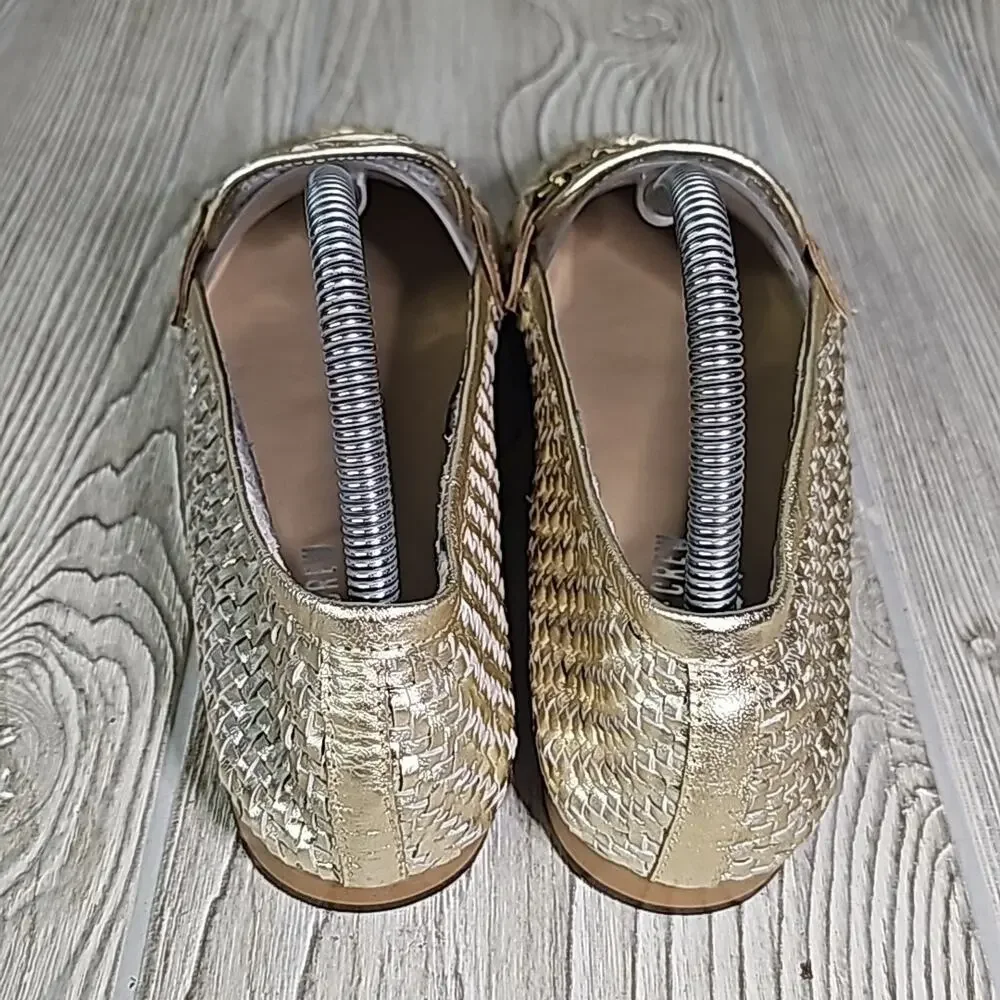 Chelsea Crew Black Label Sia Gold Leather Loafers Women's Size40 US 9-9.5 NEW
